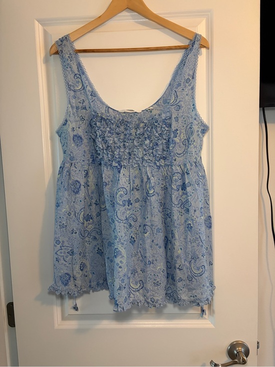 Victoria's Secret Other - Vintage Victoria's Secret | Light Blue Paisley Babydoll Ruffle-Front Chemise